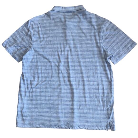 Nordstrom Men's Shop Blue Breathable Striped Golf Polo Shirt - Size Large - Picture 3 of 5
